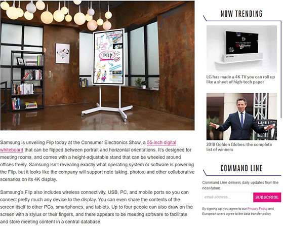 三星發(fā)布55英寸數(shù)碼白板Flip 三星發(fā)布55英寸數(shù)碼白板Flip