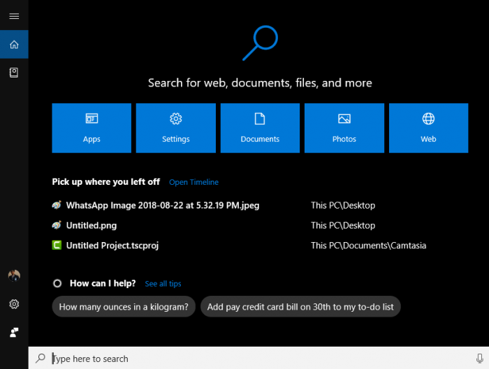 Cortana全新改版界面已向Windows 10 1803版本推送 Cortana全新改版界面已向Windows 10 1803版本推送